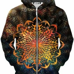 T6 Fire Ornament Unisex Zip-Up Hoodie