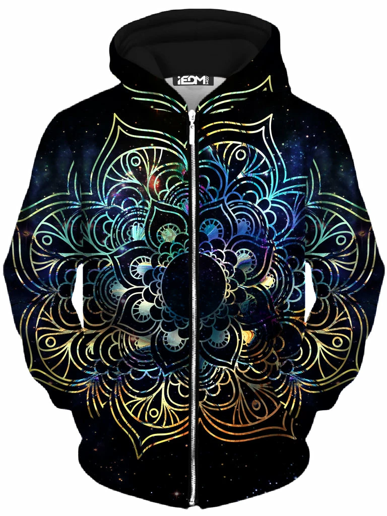 Galaxy Mandala Unisex Zip-Up Hoodie T6 Galaxy Mandala Unisex Zip-Up Hoodie -iEDM Shop mcashe spiritual art galaxy mandala unisex zip up hoodie