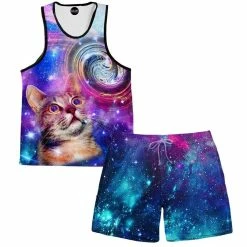 Ready To Ship Amazed Cat Tank And Shorts Combo