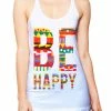 On Cue Apparel Be Happy Women's Tank Top