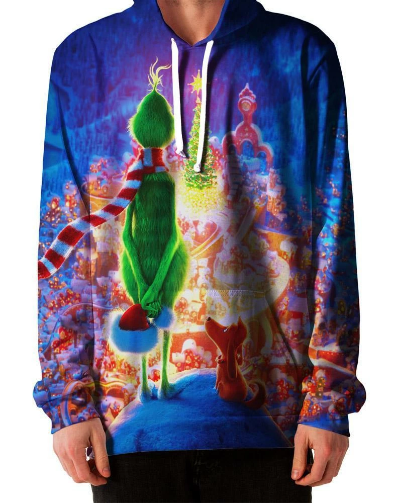Christmas Grinch Ugly Unisex Hoodie T6 Christmas Grinch Ugly Unisex Hoodie -iEDM Shop on cue apparel christmas grinch ugly hoodie