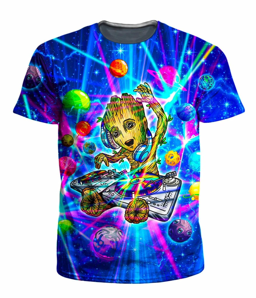 DJ Groot Men's T-Shirt T6 DJ Groot Men's T-Shirt -iEDM Shop on cue apparel dj groot men s t shirt