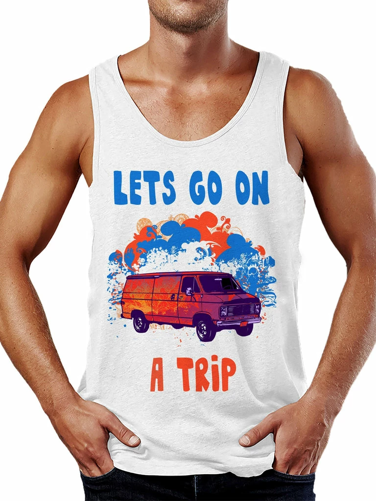 On Cue Apparel Lets Go On A Trip Tank Top
