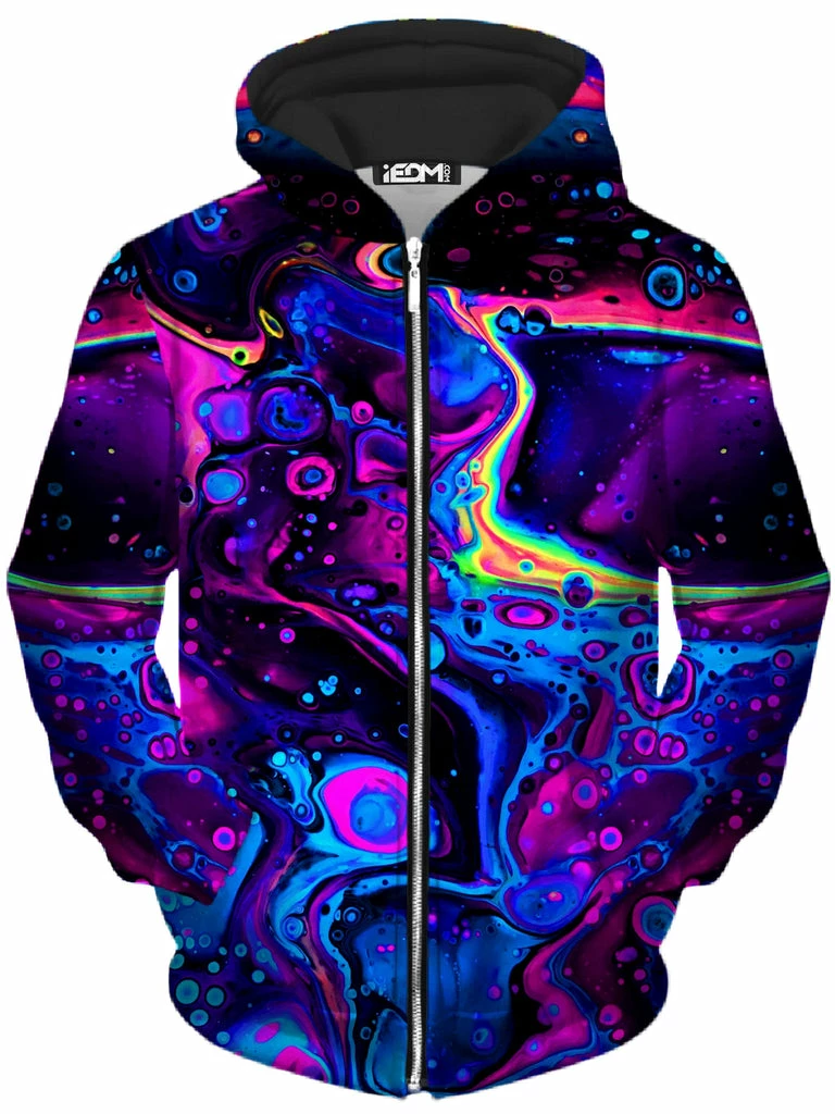 Acid Bath Zip-Up Hoodie and Joggers Combo Ready To Ship Acid Bath Zip-Up Hoodie And Joggers Combo -iEDM Shop psychedelic pourhouse acid bath zip up hoodie and joggers combo