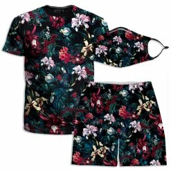 Ready To Ship Dark Path T-Shirt And Shorts With PM 2.5 Face Mask Combo