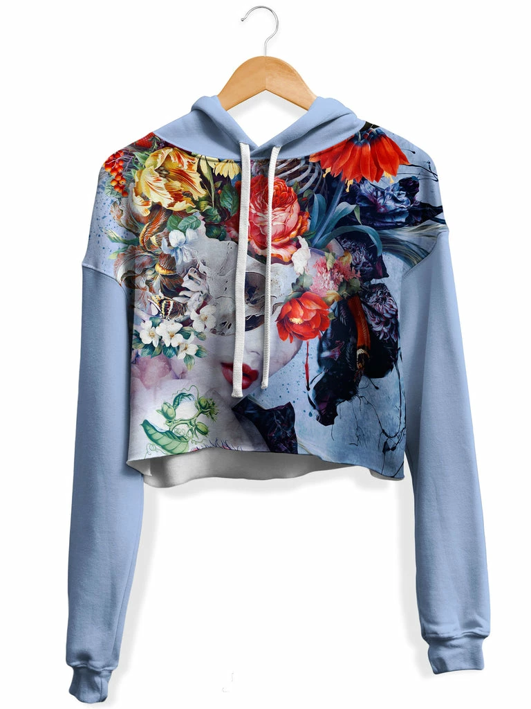 T6 Dark Queen Fleece Crop Hoodie