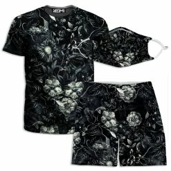 Ready To Ship Darkness T-Shirt And Shorts With PM 2.5 Face Mask Combo