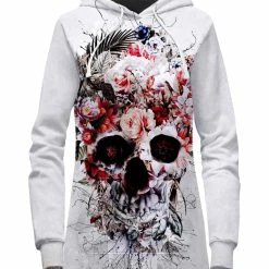 T6 Floral Skull Hoodie Dress