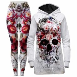 Ready To Ship Floral Skull Hoodie Dress And Leggings Combo