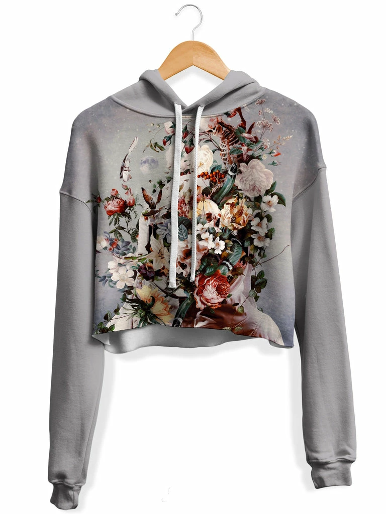 Floral Space Fleece Crop Hoodie T6 Floral Space Fleece Crop Hoodie -iEDM Shop riza peker floral space fleece crop hoodie