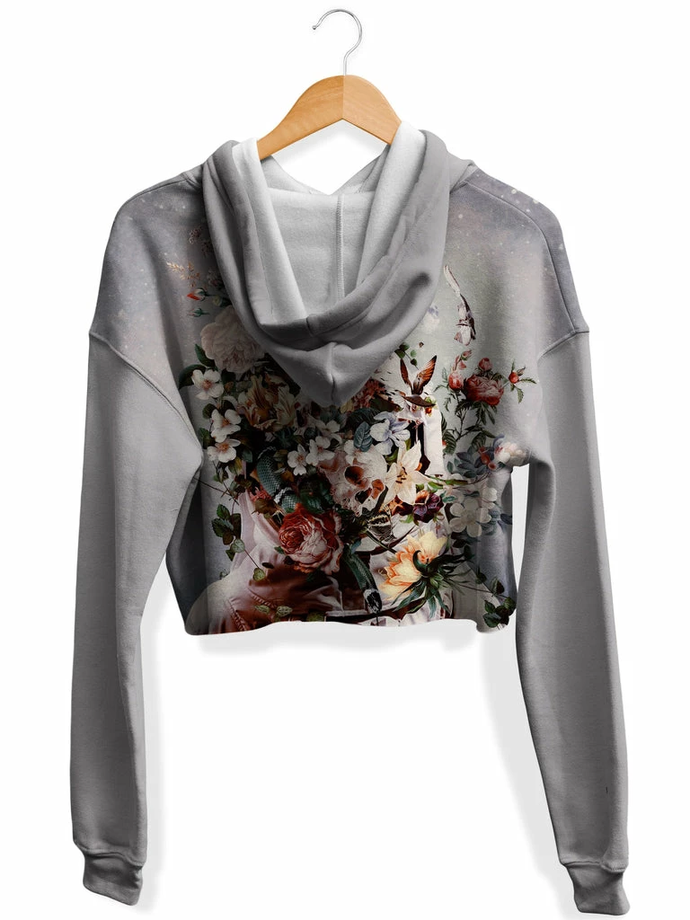 Floral Space Fleece Crop Hoodie T6 Floral Space Fleece Crop Hoodie -iEDM Shop riza peker floral space fleece crop hoodie