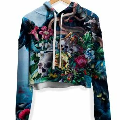 T6 Live And Die Fleece Crop Hoodie