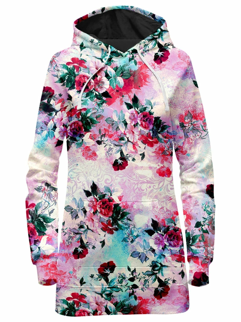 Pink Floral Hoodie Dress T6 Pink Floral Hoodie Dress -iEDM Shop riza peker pink floral hoodie dress