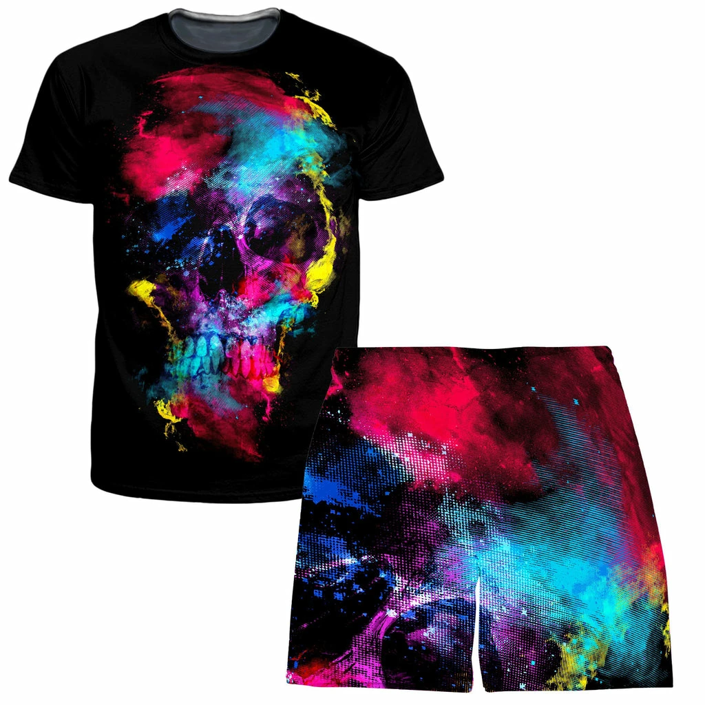 Ready To Ship Skull 49 T-Shirt And Shorts Combo