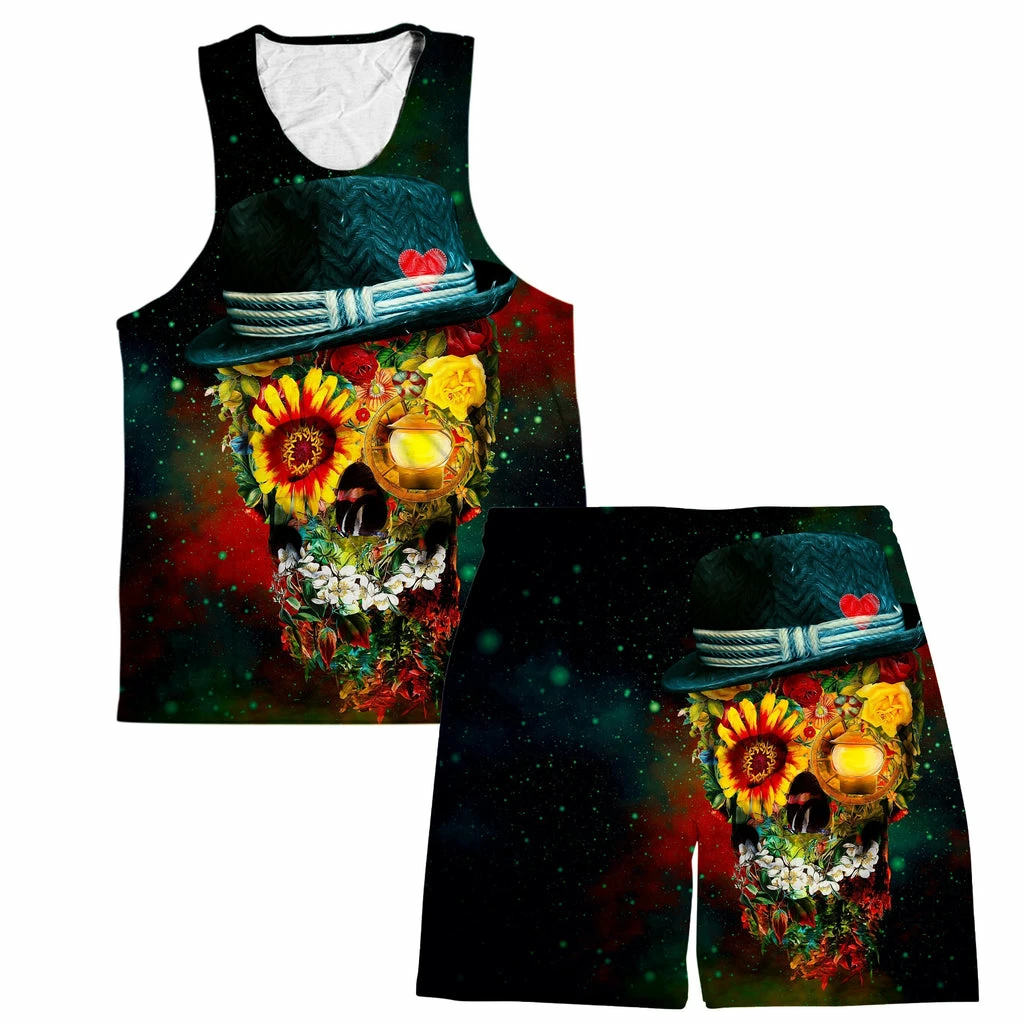 Ready To Ship Skull Lover Tank And Shorts Combo
