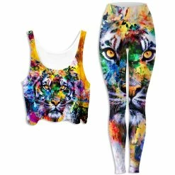 Ready To Ship Tiger Crop Top And Leggings Combo