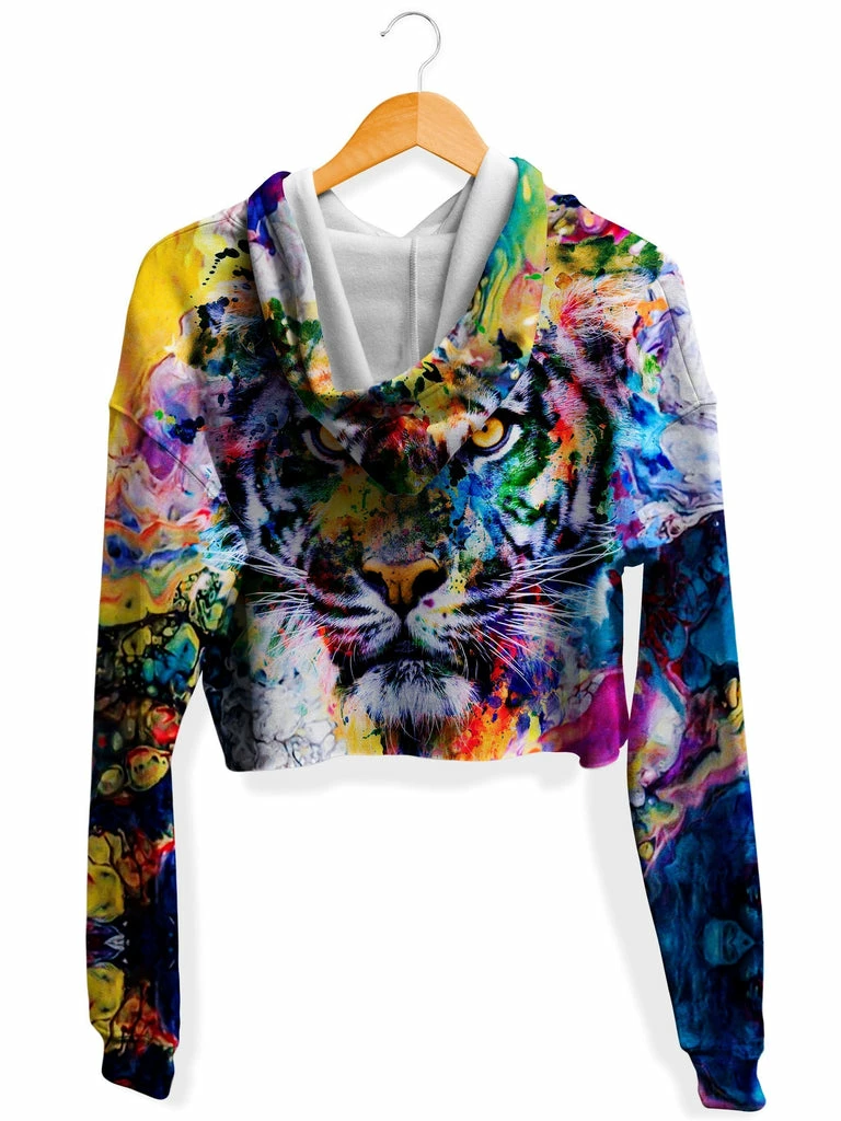 T6 Tiger Fleece Crop Hoodie 4 T6 Tiger Fleece Crop Hoodie - Image 2