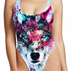 T6 Wolf High Cut One-Piece Swimsuit