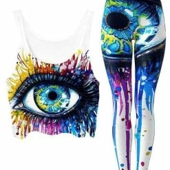 Ready To Ship Eyecopi Kopie Crop Top And Leggings Combo