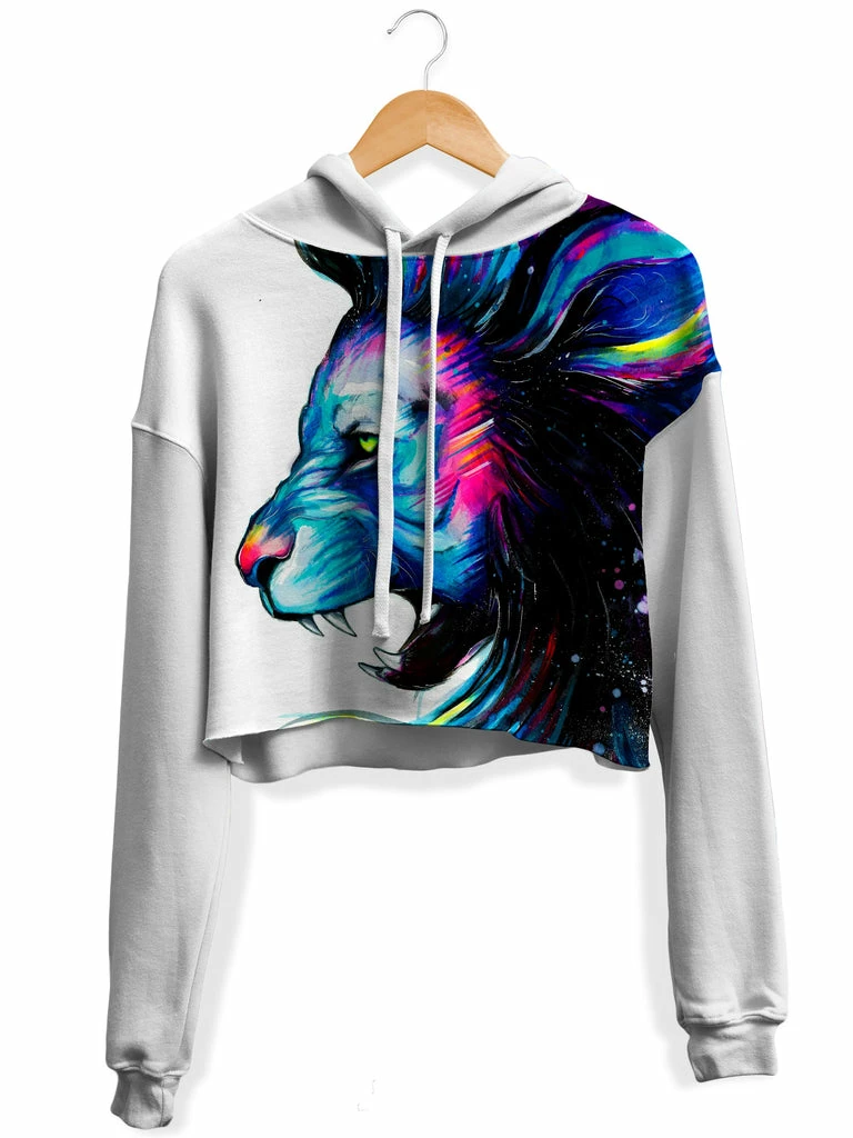 Lion Color Fleece Crop Hoodie T6 Lion Color Fleece Crop Hoodie -iEDM Shop svenja jodicke lion color fleece crop hoodie