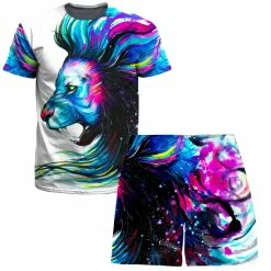 Ready To Ship Lion Color T-Shirt And Shorts Combo