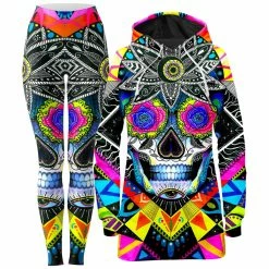 Ready To Ship Suger Skull Hoodie Dress And Leggings Combo