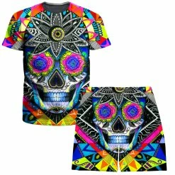 Ready To Ship Suger Skull T-Shirt And Shorts Combo