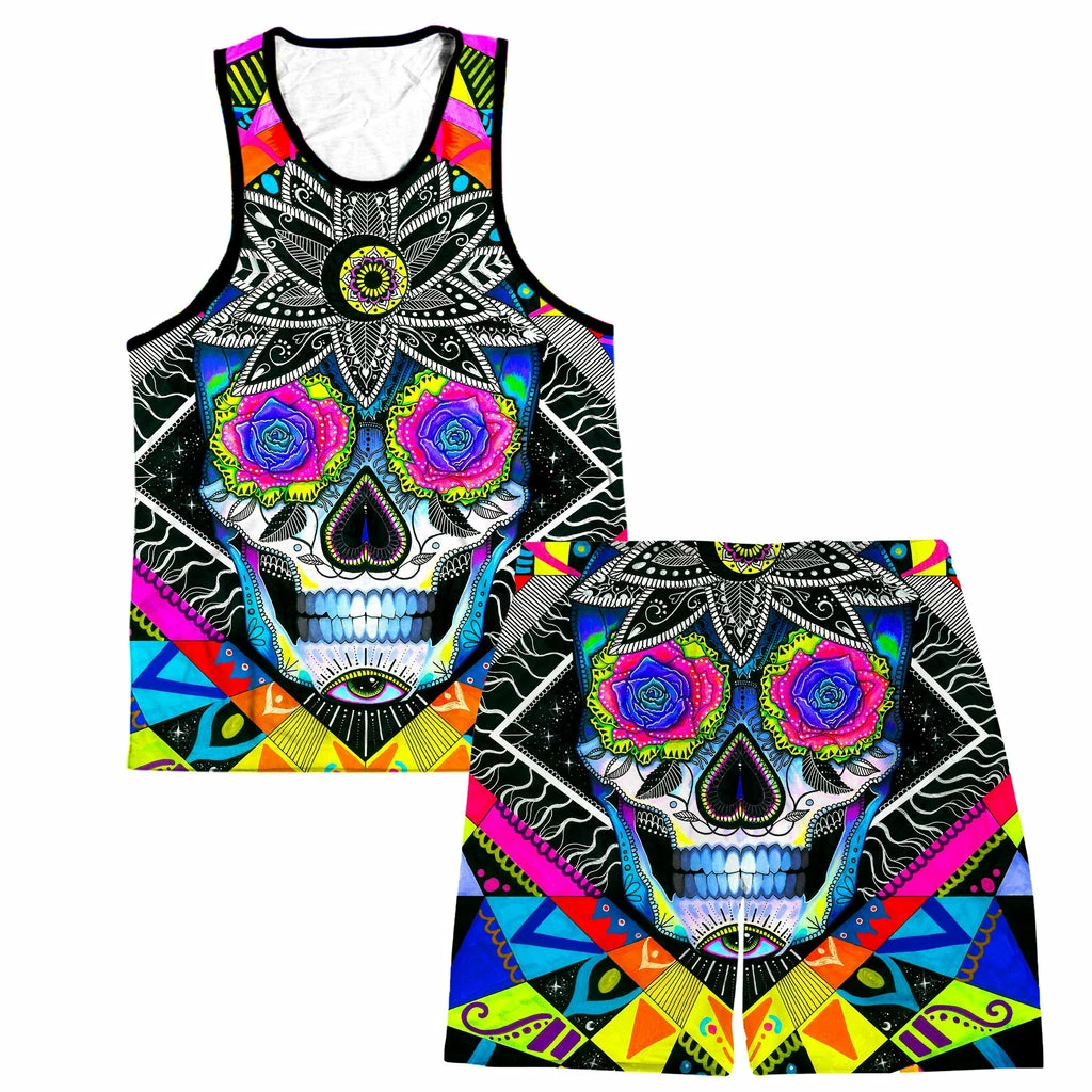 Suger Skull Tank and Shorts Combo Ready To Ship Suger Skull Tank And Shorts Combo -iEDM Shop svenja jodicke suger skull tank and shorts combo