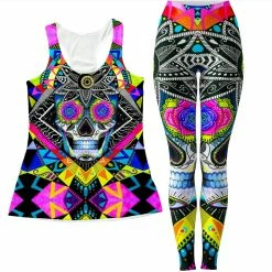 Ready To Ship Suger Skull Women's Tank And Leggings Combo