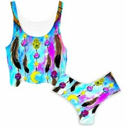 Ready To Ship Yin Yang 2 Crop Top And Booty Shorts Combo