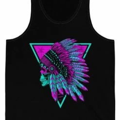 Printify Retro Indian Skull Graphic Tank Top